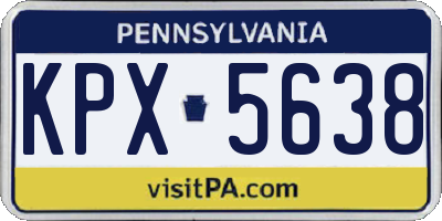 PA license plate KPX5638