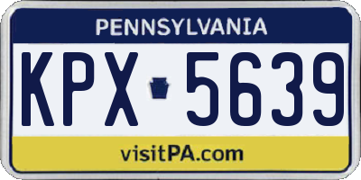 PA license plate KPX5639