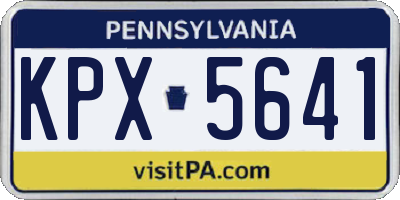 PA license plate KPX5641