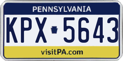 PA license plate KPX5643