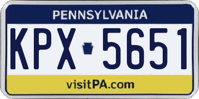 PA license plate KPX5651