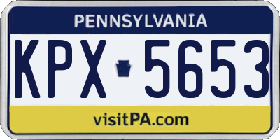 PA license plate KPX5653