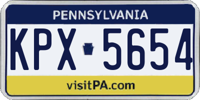 PA license plate KPX5654