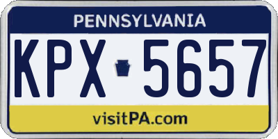 PA license plate KPX5657