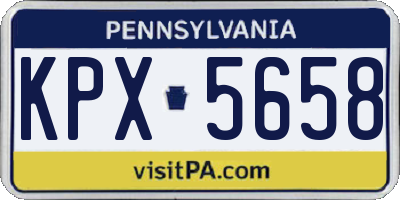 PA license plate KPX5658