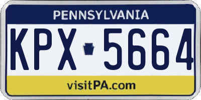 PA license plate KPX5664