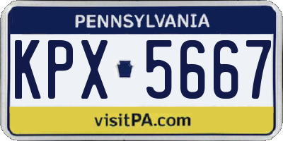 PA license plate KPX5667