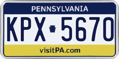 PA license plate KPX5670