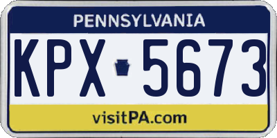PA license plate KPX5673