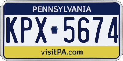 PA license plate KPX5674