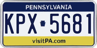 PA license plate KPX5681