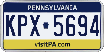 PA license plate KPX5694