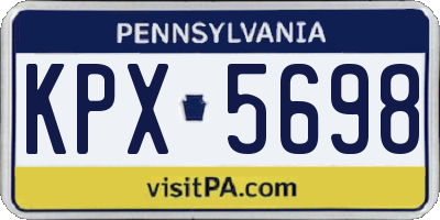 PA license plate KPX5698