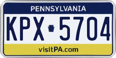PA license plate KPX5704