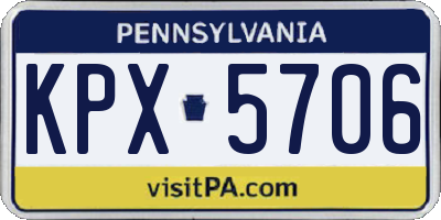 PA license plate KPX5706