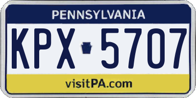 PA license plate KPX5707