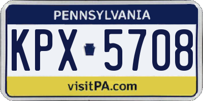 PA license plate KPX5708