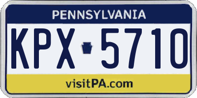 PA license plate KPX5710