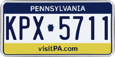 PA license plate KPX5711