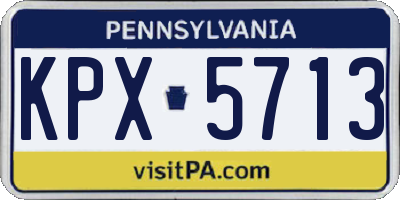 PA license plate KPX5713