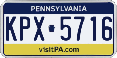 PA license plate KPX5716