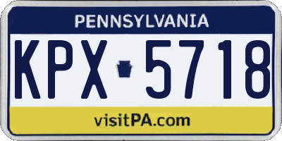 PA license plate KPX5718