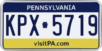 PA license plate KPX5719
