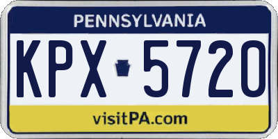 PA license plate KPX5720