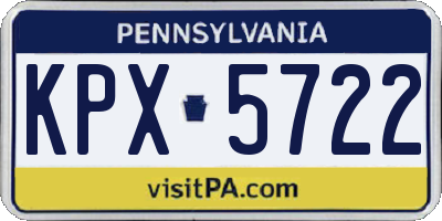 PA license plate KPX5722