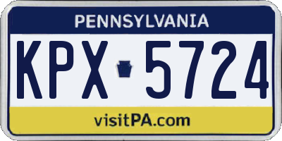 PA license plate KPX5724