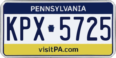 PA license plate KPX5725