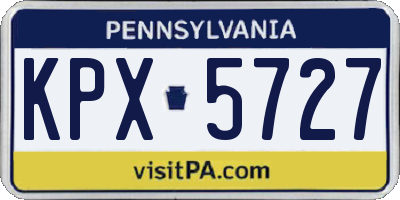 PA license plate KPX5727