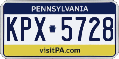 PA license plate KPX5728