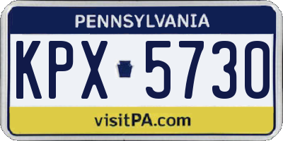 PA license plate KPX5730