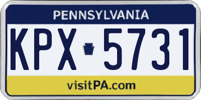 PA license plate KPX5731