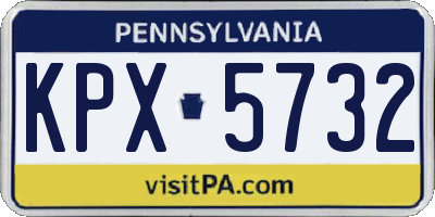 PA license plate KPX5732