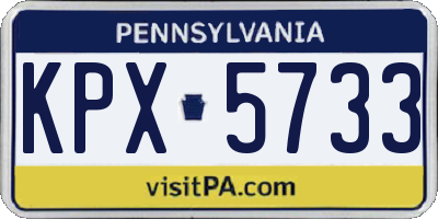 PA license plate KPX5733