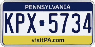 PA license plate KPX5734