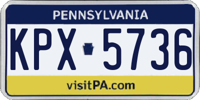 PA license plate KPX5736