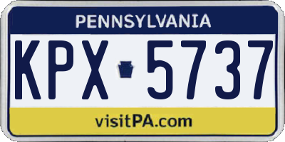 PA license plate KPX5737