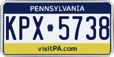 PA license plate KPX5738