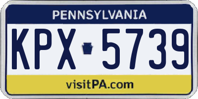 PA license plate KPX5739
