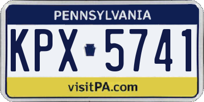 PA license plate KPX5741