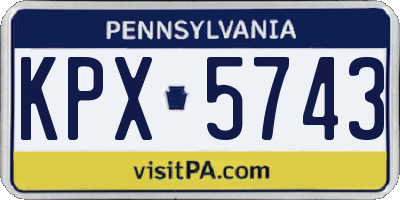PA license plate KPX5743