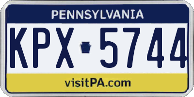 PA license plate KPX5744