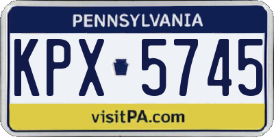 PA license plate KPX5745