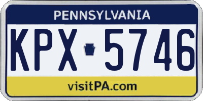 PA license plate KPX5746