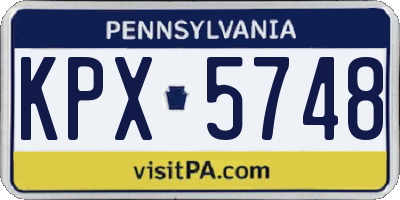 PA license plate KPX5748
