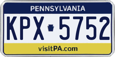PA license plate KPX5752