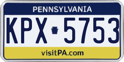 PA license plate KPX5753